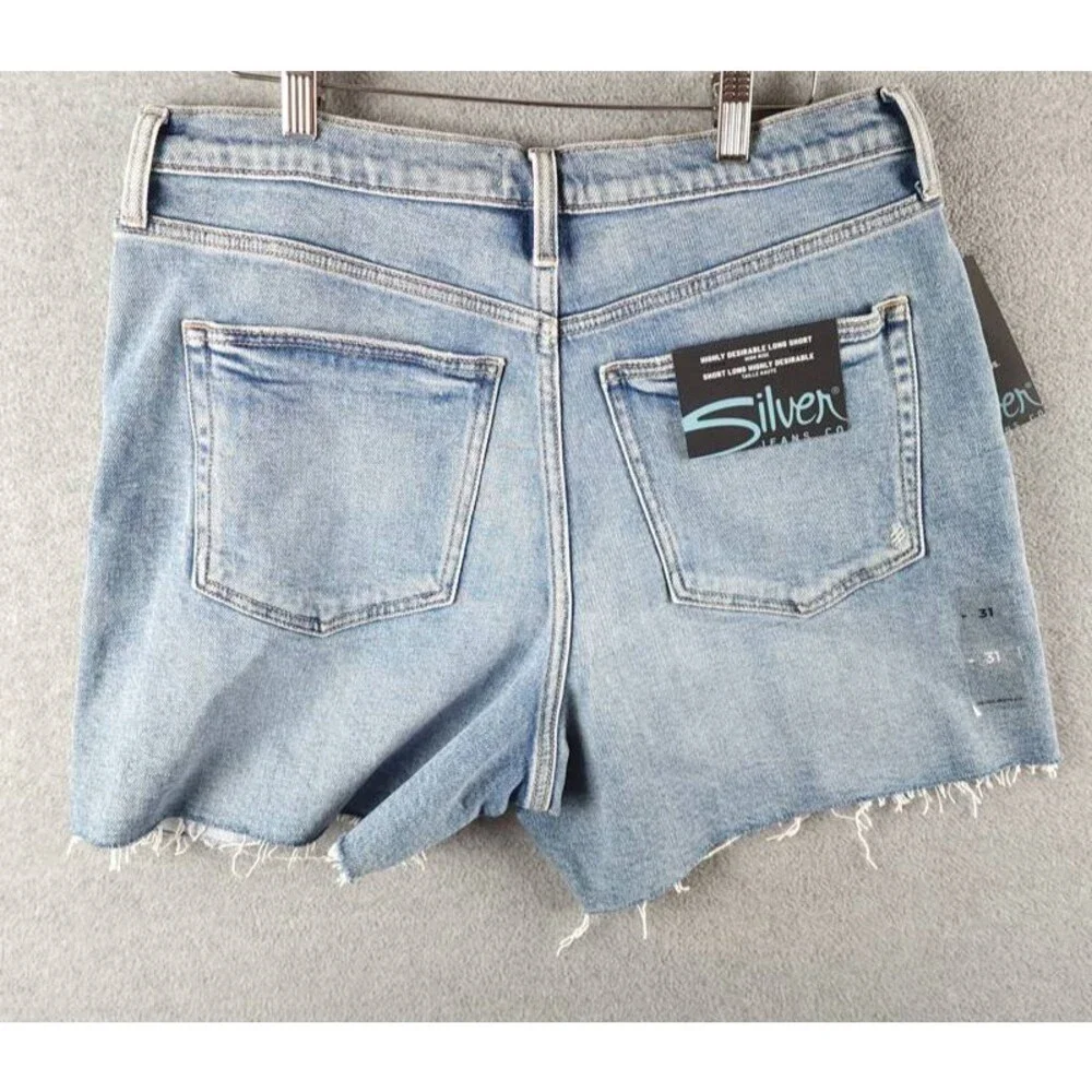 Silver Jeans Co. Highly Desirable High-Rise Shorts Women's W31/L5 Indigo Denim - Picture 13 of 15